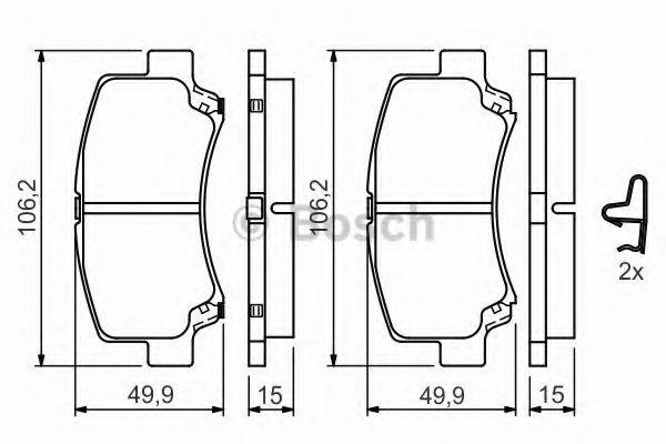 Комплект тормозных колодок, дисковый тормоз BOSCH 0 986 424 626 Комплект тормозных колодок, дисковый тормоз BOSCH 0 986 424 626