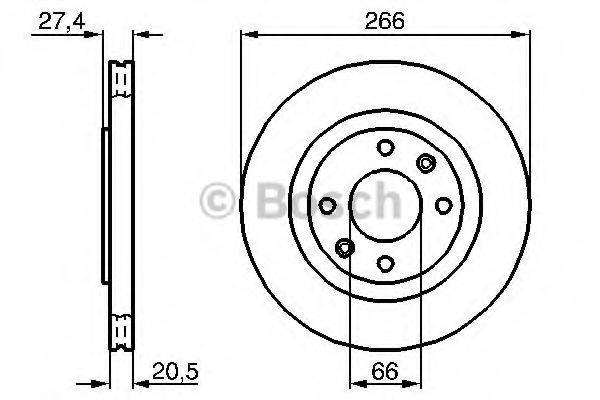 Тормозной диск BOSCH 0 986 479 B27 Тормозной диск BOSCH 0 986 479 B27