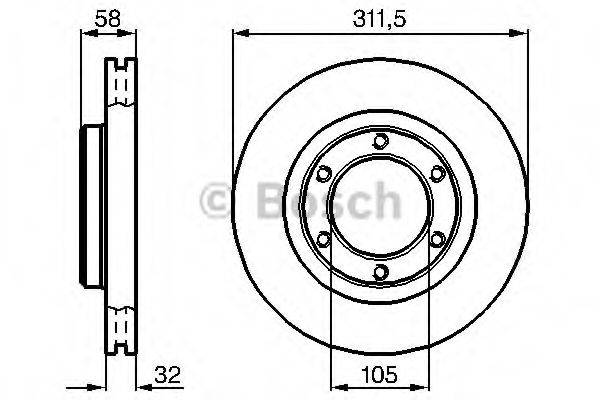Тормозной диск BOSCH 0 986 478 580 Тормозной диск BOSCH 0 986 478 580