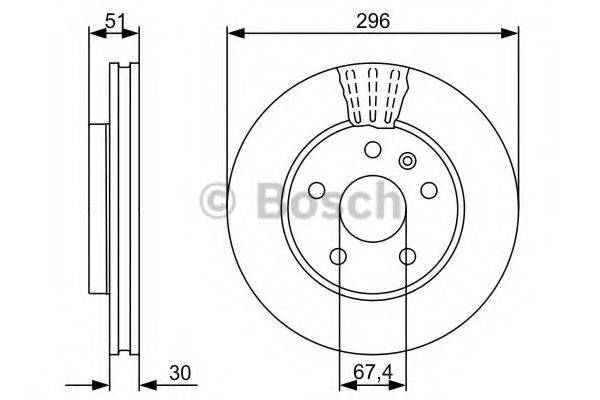 Тормозной диск BOSCH 0 986 479 C65 Тормозной диск BOSCH 0 986 479 C65