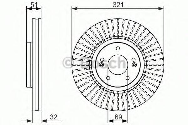 Тормозной диск BOSCH 0 986 479 692 Тормозной диск BOSCH 0 986 479 692