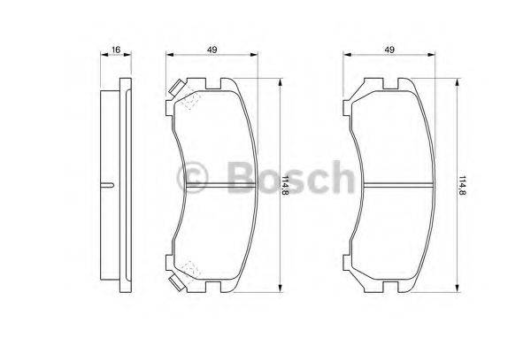 Комплект тормозных колодок, дисковый тормоз BOSCH 0 986 493 450
