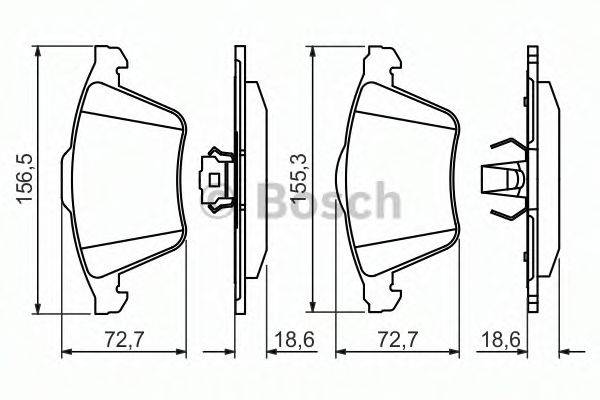 Комплект тормозных колодок, дисковый тормоз BOSCH 0 986 494 492 Комплект тормозных колодок, дисковый тормоз BOSCH 0 986 494 492