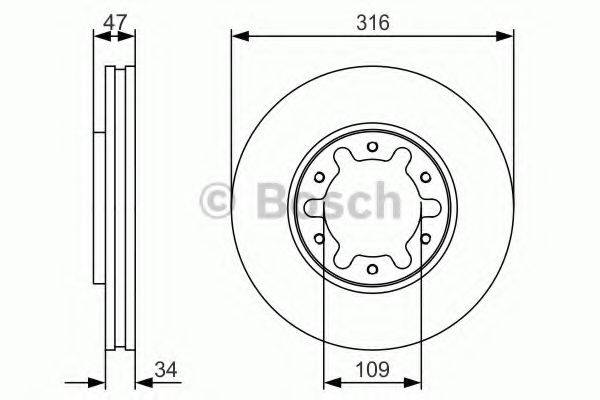 Тормозной диск BOSCH 0 986 479 R38 Тормозной диск BOSCH 0 986 479 R38