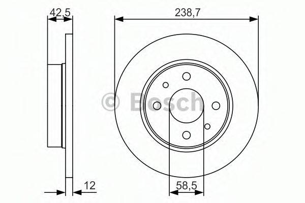 Тормозной диск BOSCH 0 986 479 R61 Тормозной диск BOSCH 0 986 479 R61