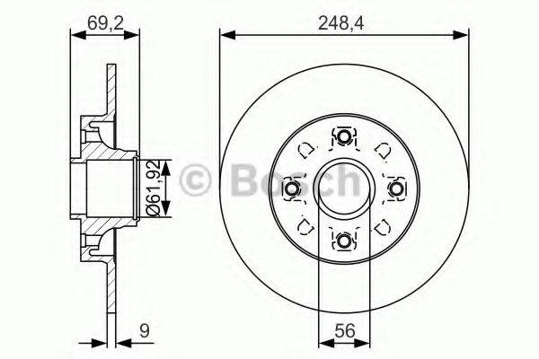 Тормозной диск BOSCH 0 986 479 S43 Тормозной диск BOSCH 0 986 479 S43