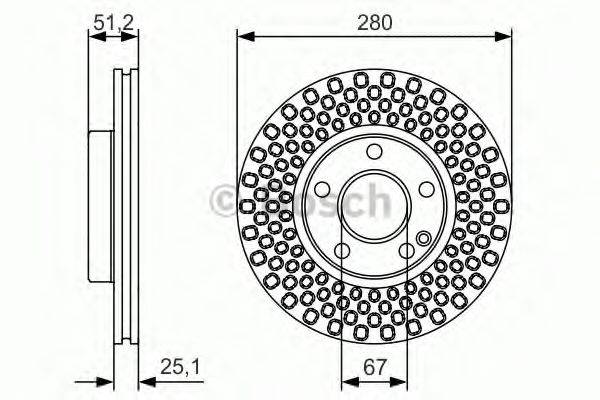 Тормозной диск BOSCH 0 986 479 A00 Тормозной диск BOSCH 0 986 479 A00