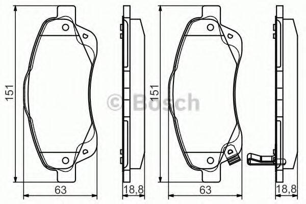Комплект тормозных колодок, дисковый тормоз BOSCH 0 986 495 083 Комплект тормозных колодок, дисковый тормоз BOSCH 0 986 495 083