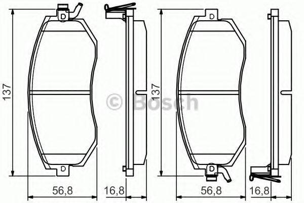 Комплект тормозных колодок, дисковый тормоз BOSCH 0 986 495 125 Комплект тормозных колодок, дисковый тормоз BOSCH 0 986 495 125
