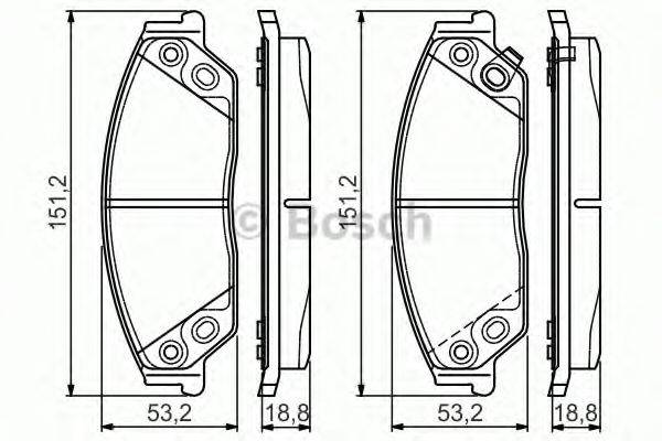 Комплект тормозных колодок, дисковый тормоз BOSCH 0 986 495 149