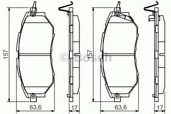 Комплект тормозных колодок, дисковый тормоз BOSCH 0 986 495 156 Комплект тормозных колодок, дисковый тормоз BOSCH 0 986 495 156