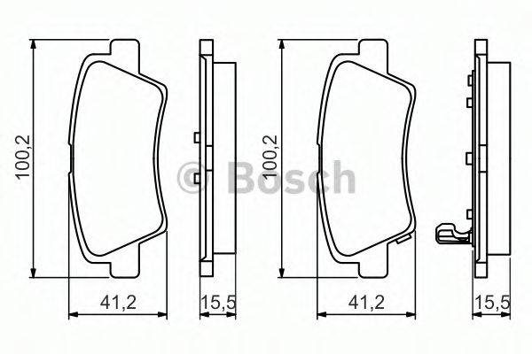 Комплект тормозных колодок, дисковый тормоз BOSCH 0 986 494 557