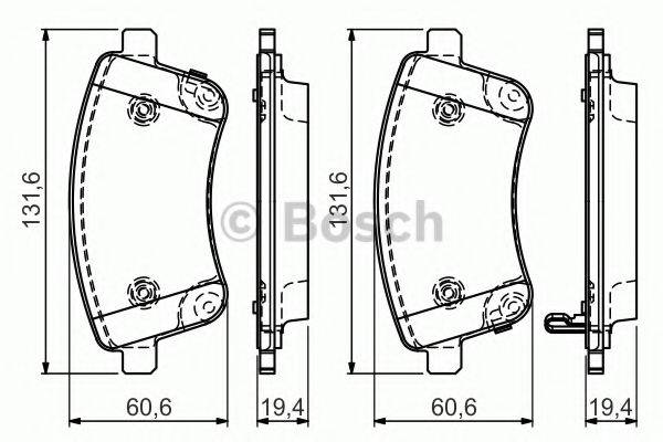 Комплект тормозных колодок, дисковый тормоз BOSCH 0 986 494 552