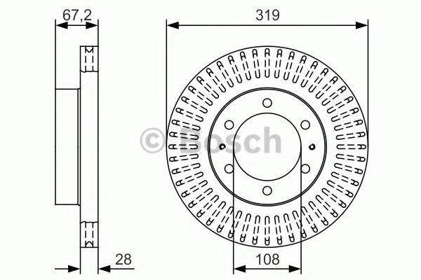 Тормозной диск BOSCH 0 986 479 T36 Тормозной диск BOSCH 0 986 479 T36