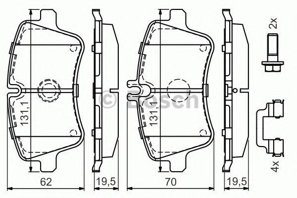 Комплект тормозных колодок, дисковый тормоз BOSCH 0 986 494 607 Комплект тормозных колодок, дисковый тормоз BOSCH 0 986 494 607