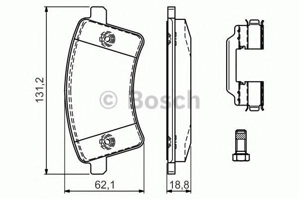 Комплект тормозных колодок, дисковый тормоз BOSCH 0 986 494 612 Комплект тормозных колодок, дисковый тормоз BOSCH 0 986 494 612