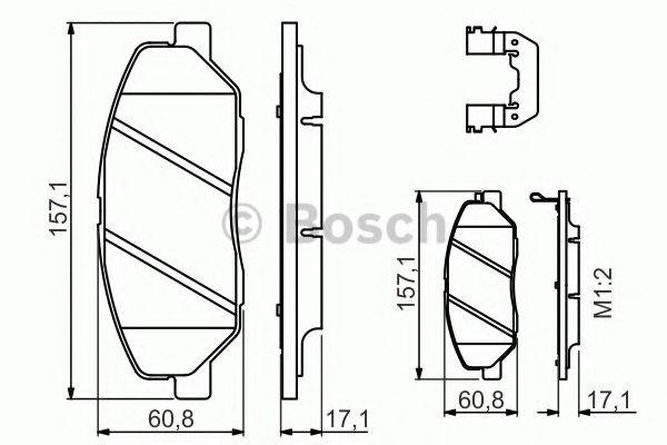Комплект тормозных колодок, дисковый тормоз BOSCH 0 986 494 631 Комплект тормозных колодок, дисковый тормоз BOSCH 0 986 494 631