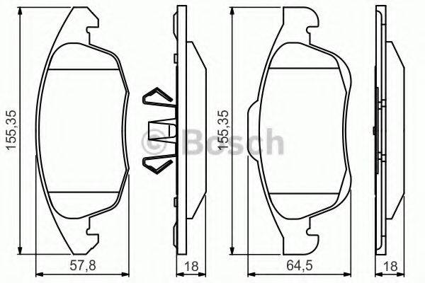 Комплект тормозных колодок, дисковый тормоз BOSCH 0 986 495 258