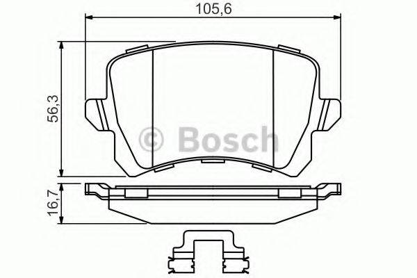 Комплект тормозных колодок, дисковый тормоз BOSCH 0 986 494 626 Комплект тормозных колодок, дисковый тормоз BOSCH 0 986 494 626