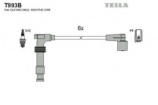 Комплект проводов зажигания TESLA T993B Комплект проводов зажигания TESLA T993B