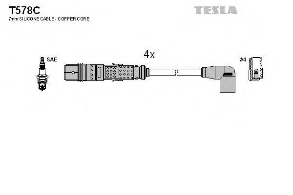 Комплект проводов зажигания TESLA T578C Комплект проводов зажигания TESLA T578C