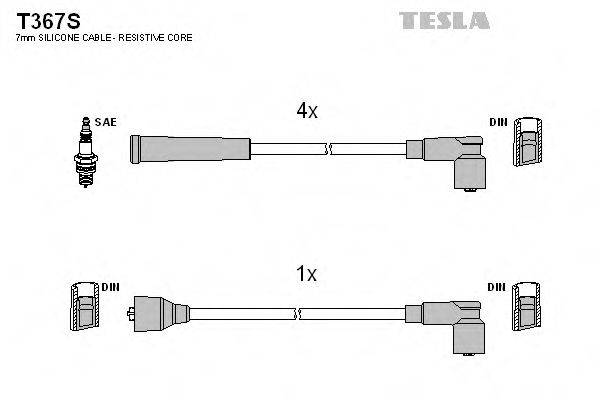 Комплект проводов зажигания TESLA T367S Комплект проводов зажигания TESLA T367S