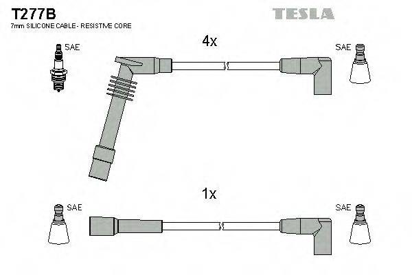 Комплект проводов зажигания TESLA T277B Комплект проводов зажигания TESLA T277B