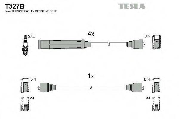 Комплект проводов зажигания TESLA T327B Комплект проводов зажигания TESLA T327B