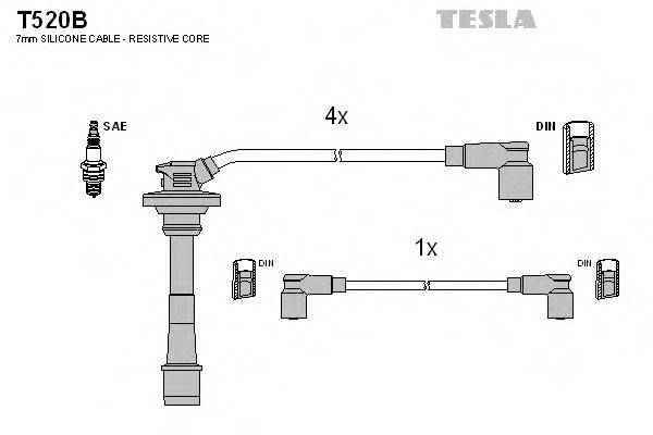 Комплект проводов зажигания TESLA T520B Комплект проводов зажигания TESLA T520B