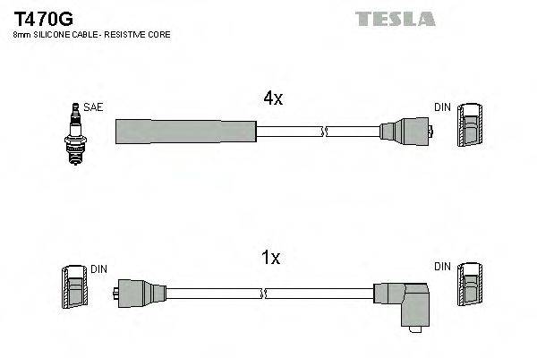 Комплект проводов зажигания TESLA T470G Комплект проводов зажигания TESLA T470G