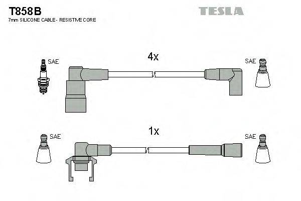 Комплект проводов зажигания TESLA T858B Комплект проводов зажигания TESLA T858B