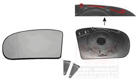 Зеркальное стекло, наружное зеркало VAN WEZEL 3032837