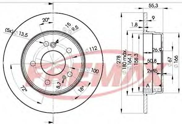 Тормозной диск FREMAX BD-0412 Тормозной диск FREMAX BD-0412