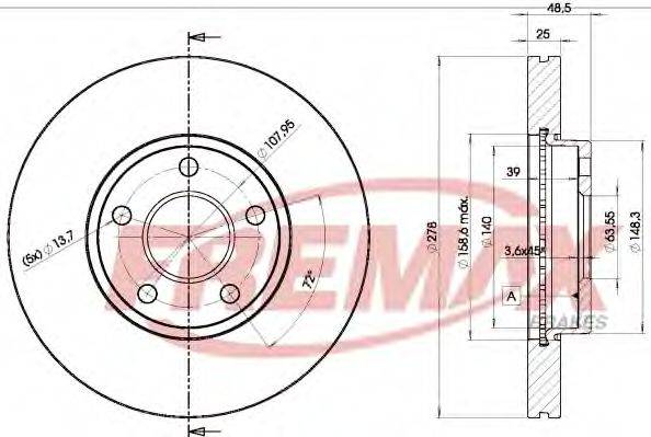 Тормозной диск FREMAX BD-3963 Тормозной диск FREMAX BD-3963