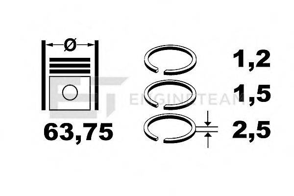 Комплект поршневых колец ET ENGINETEAM R1000625 Комплект поршневых колец ET ENGINETEAM R1000625