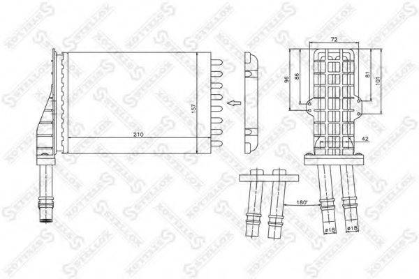 Теплообменник, отопление салона STELLOX 10-35026-SX Теплообменник, отопление салона STELLOX 10-35026-SX