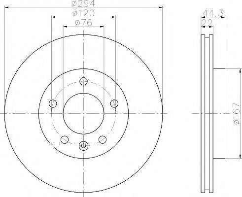 Тормозной диск HELLA PAGID 8DD 355 109-701 Тормозной диск HELLA PAGID 8DD 355 109-701