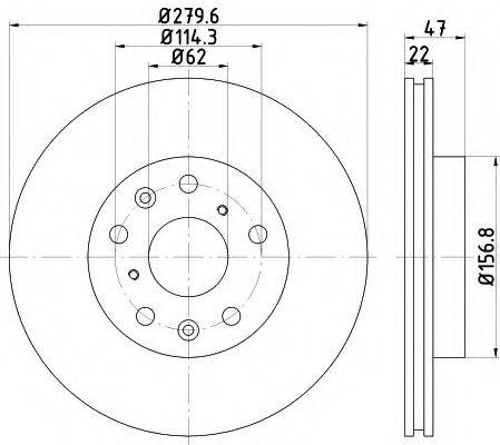 Тормозной диск HELLA PAGID 8DD 355 113-631 Тормозной диск HELLA PAGID 8DD 355 113-631