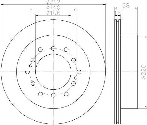 Тормозной диск HELLA PAGID 8DD 355 114-861 Тормозной диск HELLA PAGID 8DD 355 114-861