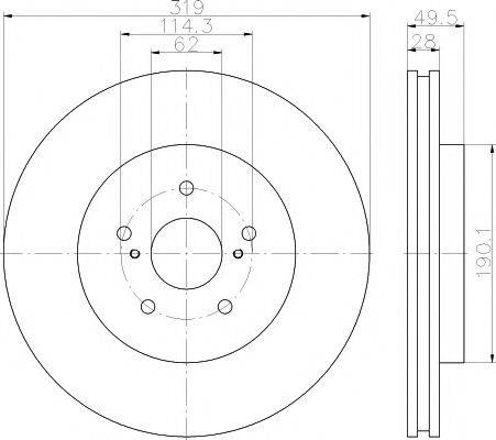 Тормозной диск HELLA PAGID 8DD 355 114-981 Тормозной диск HELLA PAGID 8DD 355 114-981