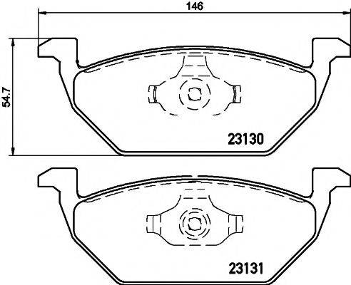 Комплект тормозных колодок, дисковый тормоз HELLA PAGID 8DB 355 008-591 Комплект тормозных колодок, дисковый тормоз HELLA PAGID 8DB 355 008-591