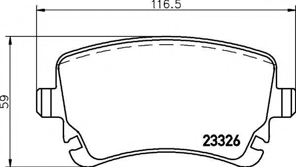 Комплект тормозных колодок, дисковый тормоз HELLA PAGID 8DB 355 010-971 Комплект тормозных колодок, дисковый тормоз HELLA PAGID 8DB 355 010-971