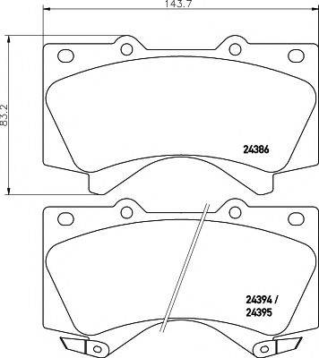 Комплект тормозных колодок, дисковый тормоз HELLA PAGID 8DB 355 013-151 Комплект тормозных колодок, дисковый тормоз HELLA PAGID 8DB 355 013-151