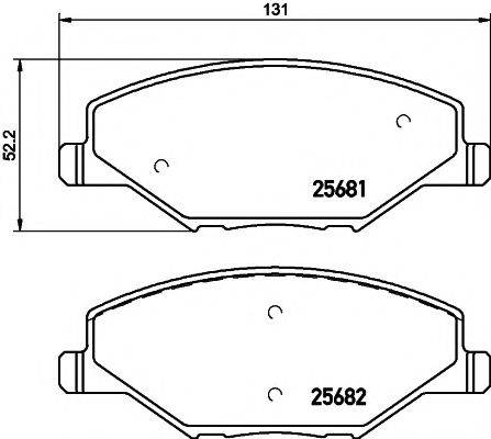 Комплект тормозных колодок, дисковый тормоз HELLA PAGID 8DB 355 020-521 Комплект тормозных колодок, дисковый тормоз HELLA PAGID 8DB 355 020-521