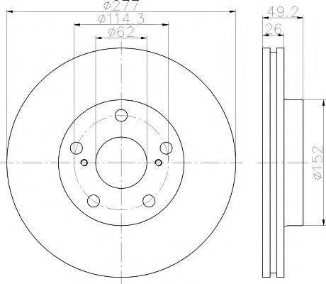 Тормозной диск HELLA PAGID 8DD 355 119-661 Тормозной диск HELLA PAGID 8DD 355 119-661
