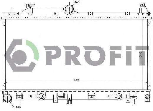 Радиатор, охлаждение двигателя PROFIT PR 2910A2 Радиатор, охлаждение двигателя PROFIT PR 2910A2