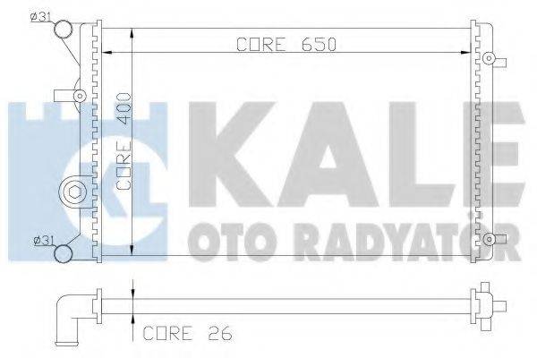 Радиатор, охлаждение двигателя KALE OTO RADYATOR 366400 Радиатор, охлаждение двигателя KALE OTO RADYATOR 366400