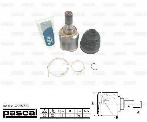 Шарнирный комплект, приводной вал PASCAL G70302PC Шарнирный комплект, приводной вал PASCAL G70302PC