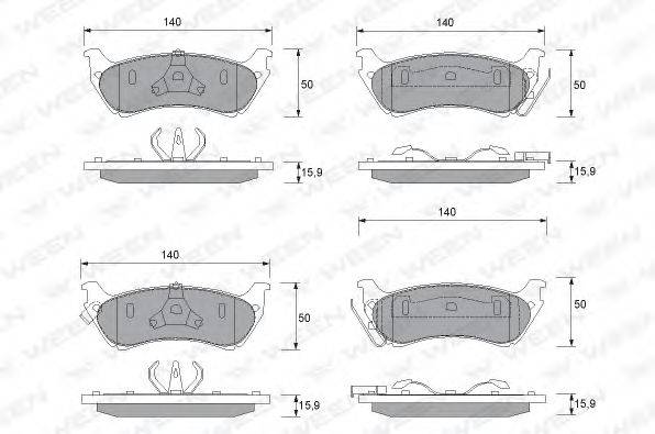 Комплект тормозных колодок, дисковый тормоз WEEN 151-1231 Комплект тормозных колодок, дисковый тормоз WEEN 151-1231
