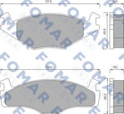 Комплект тормозных колодок, дисковый тормоз FOMAR FRICTION FO 436681 Комплект тормозных колодок, дисковый тормоз FOMAR FRICTION FO 436681
